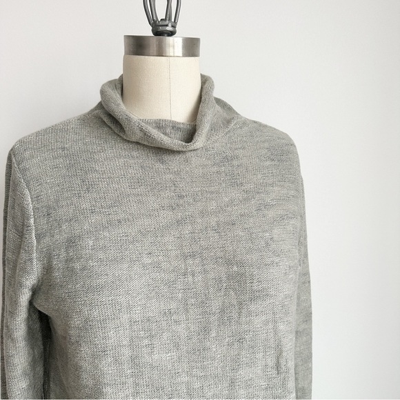 J. Jill Wearever Funnel-Neck Sweater Grey Women’s Medium - Picture 3 of 11